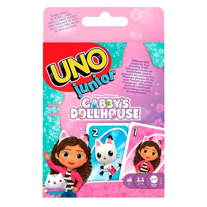 Mattel Games JLH17 UNO Junior La Casa de Gabby Juego de Cartas