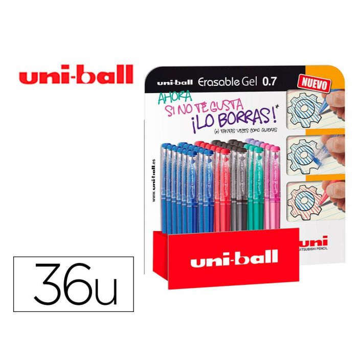 Uniball Rollerball Tinta Gel Borrable Uf-222-3D 0.7 mm C-Surtidos Expositor 36 Ud