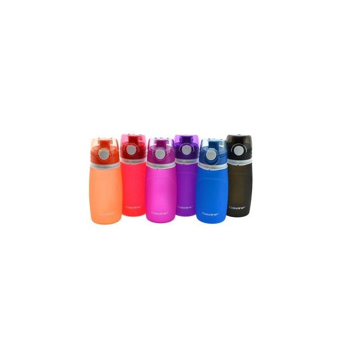 Botella Colorline B-Water Plegable De Silicona 550Ml 12 unidades
