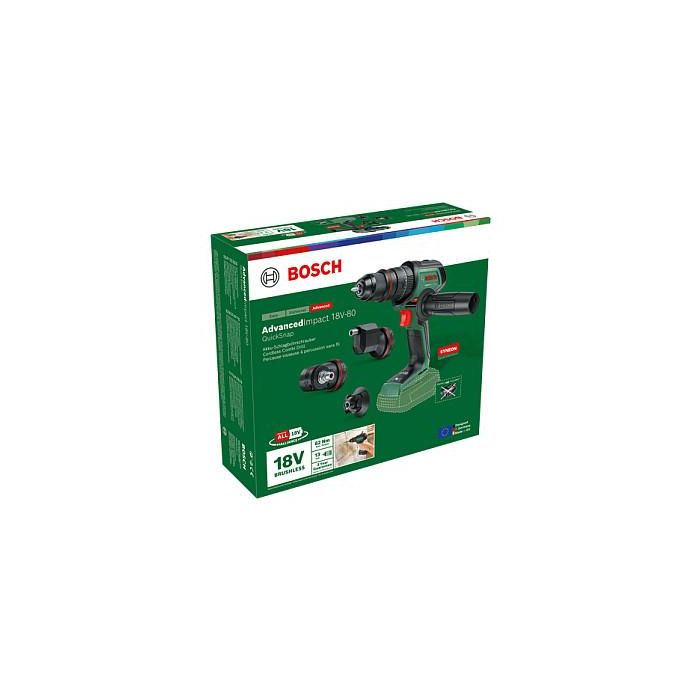 Bosch AdvancedImpact 18V Pistola Atornilladora sin Escobillas 82 Nm, 2 Velocidades, Portabrocas 1/2" Rapido, Negro y Verde, Incluye Funda, 0 603 9E2 103