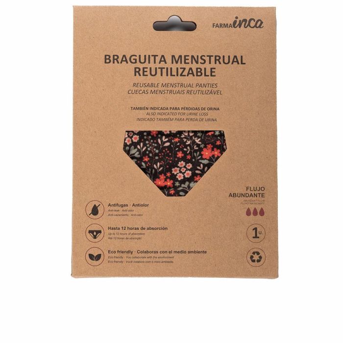 Inca Braguita Menstrual Absorción Super #Flores Talla XL Inca Braguita Menstrual Absorción Super #Flores Talla XL