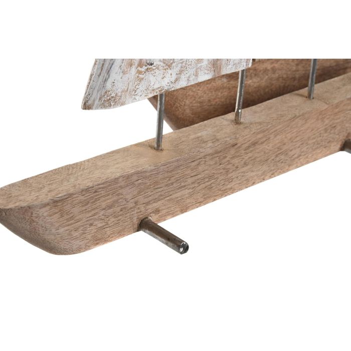 DKD Home Decor Velero Decoración Atlántico Hecho a Mano Marrón de Madera de Mango y Aluminio 10x37.5x48 cm (Pack 2 Unidades) 2