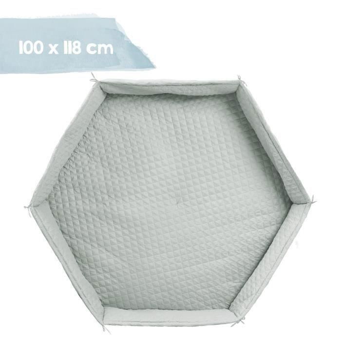 Tapete para corralito de bebé - ROBA - Para corralito hexagonal - Acolchado - Verde mate 3 Tapete para corralito de bebé - ROBA - Para corralito hexagonal - Acolchado - Verde mate 3