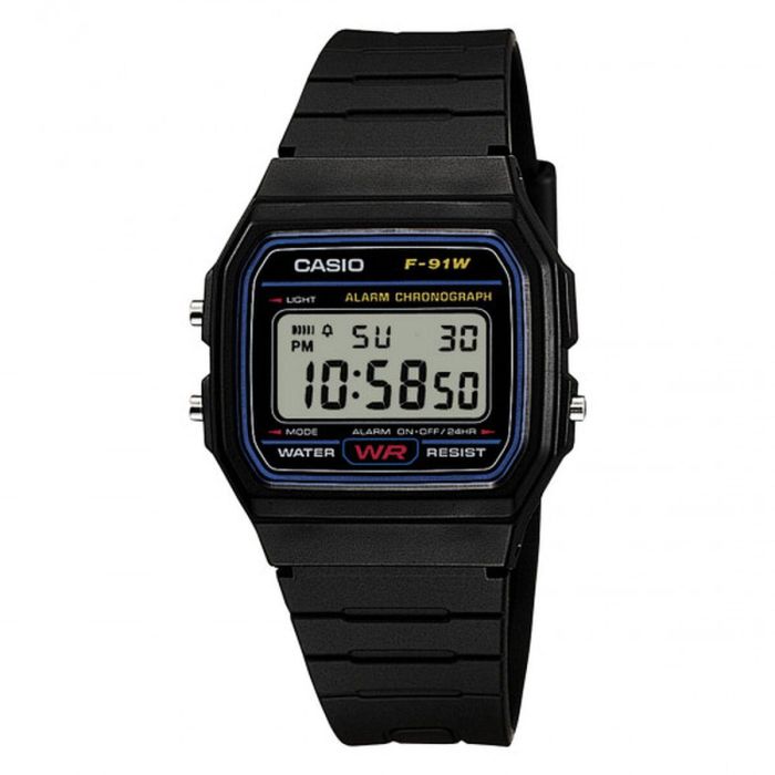 Reloj Hombre Casio F-91W-1YEG Negro