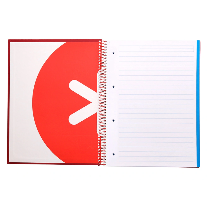 Antartik Cuaderno espiral A4 forrado 120 hojas 90 gr color frambuesa 6