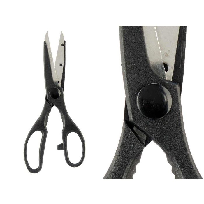 Tijera Cocina Negra Kinvara 7X21CM (12 Unidades) 1 Tijera Cocina Negra Kinvara 7X21CM (12 Unidades) 1