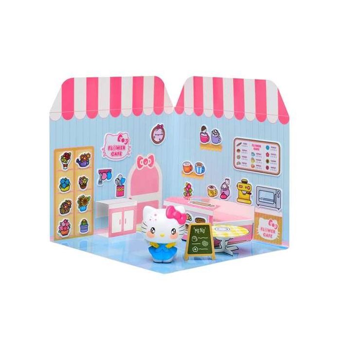 Caja con vinilos casa hello kitty flower cafe con figura incluida de 7 cm 20,5x20,5x6 cm Caja con vinilos casa hello kitty flower cafe con figura incluida de 7 cm 20,5x20,5x6 cm