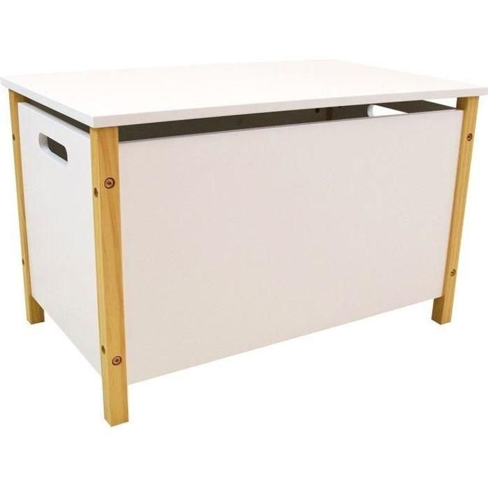 SCANDIWOOD Caja de juguetes de madera 37,5 x 60 x36 cm para niños SCANDIWOOD Caja de juguetes de madera 37,5 x 60 x36 cm para niños