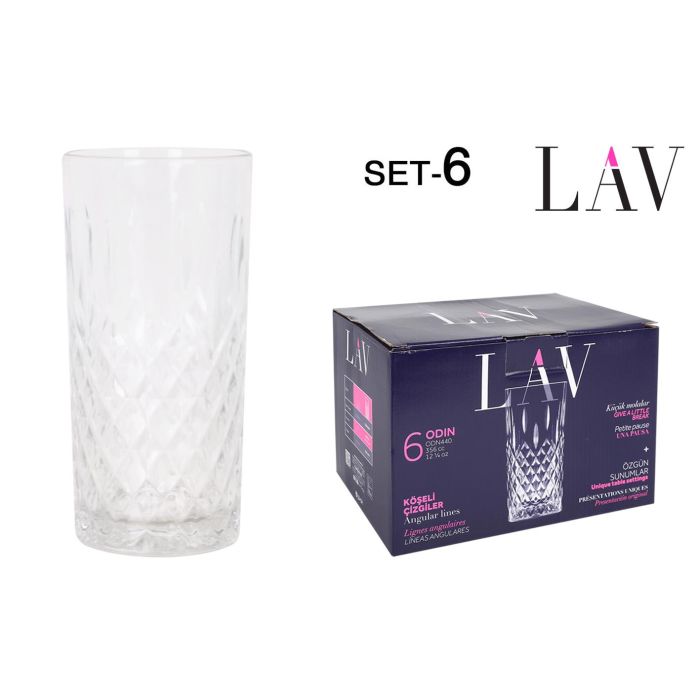Set de 6 vasos Odin 356 cc - Lav (4 Cajas) Set de 6 vasos Odin 356 cc - Lav (4 Cajas)
