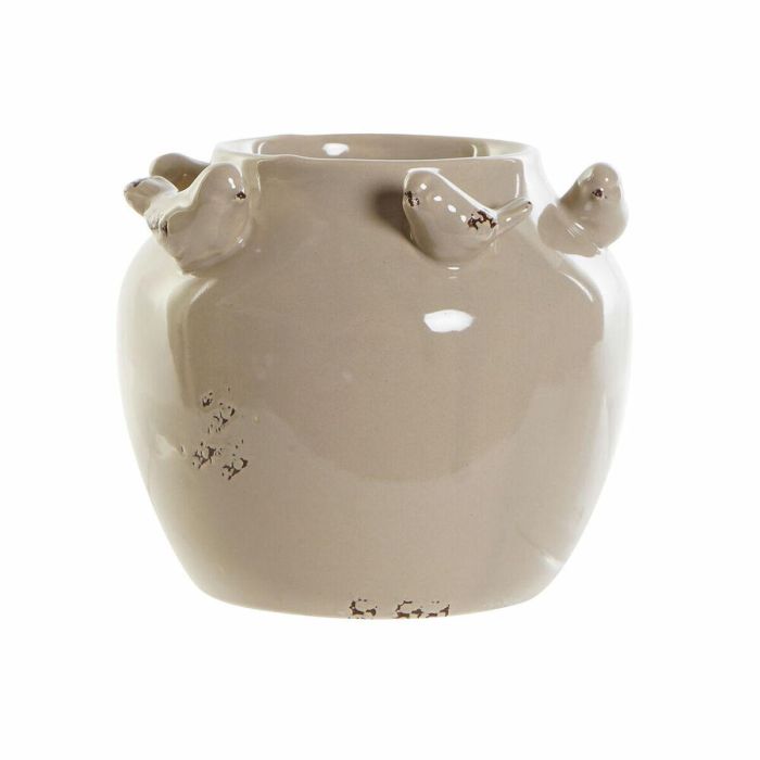 Jarrón DKD Home Decor Porcelana Gris Beige Pájaros Shabby Chic (15 x 15 x 13,5 cm) (2 Unidades) Jarrón DKD Home Decor Porcelana Gris Beige Pájaros Shabby Chic (15 x 15 x 13,5 cm) (2 Unidades)