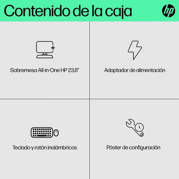 HP Ordenador All In One 24-cr0110Ns AMD Ryzen 5 7520U 16GB LPDDR5 1TB SSD 23.8" FHD IPS Antirreflectante Todo en Uno 4