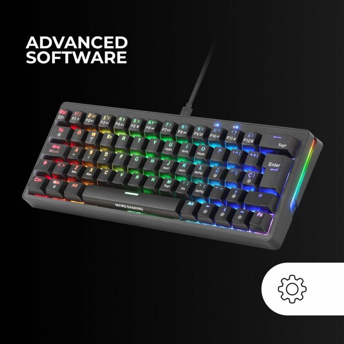 Mars Gaming MKMINIPRO Teclado Gaming Mecánico 60% RGB, Switches SKN Amarillo Silenciosos, Multiplataforma 9