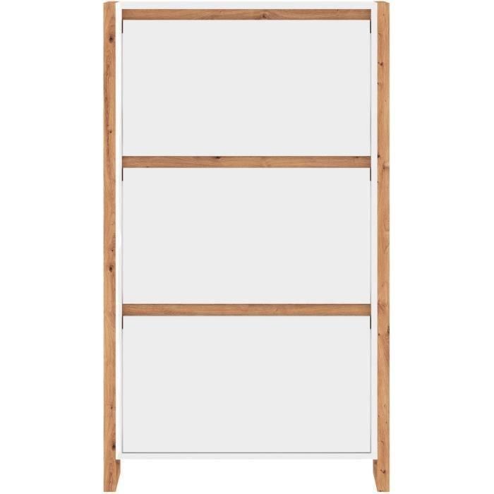 Denver Zapatero 49A DENVER003994 Blanco / Roble 70 x 25 x 125 cm 3