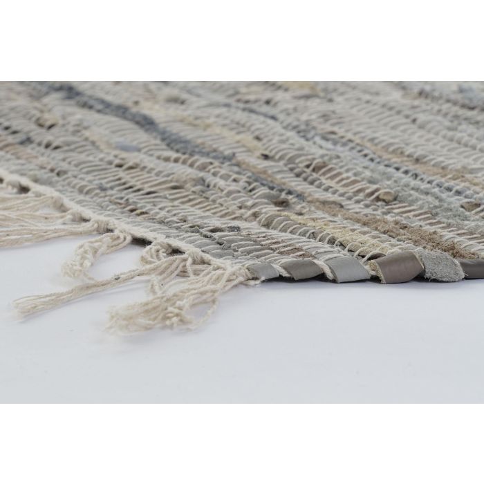 DKD Home Decor Alfombra Indio Daman Gris 290x200x1 cm de Piel Algodón Poliéster con Flecos 3 DKD Home Decor Alfombra Indio Daman Gris 290x200x1 cm de Piel Algodón Poliéster con Flecos 3