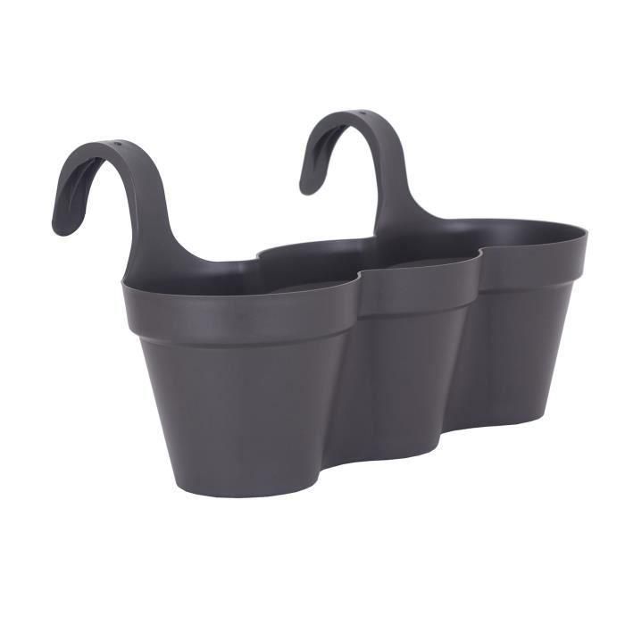 ARTEVASI Maceta para balcón Capri Individ - 30.5 x 54 x H 28 cm - 11 L - Gris antracita ARTEVASI Maceta para balcón Capri Individ - 30.5 x 54 x H 28 cm - 11 L - Gris antracita