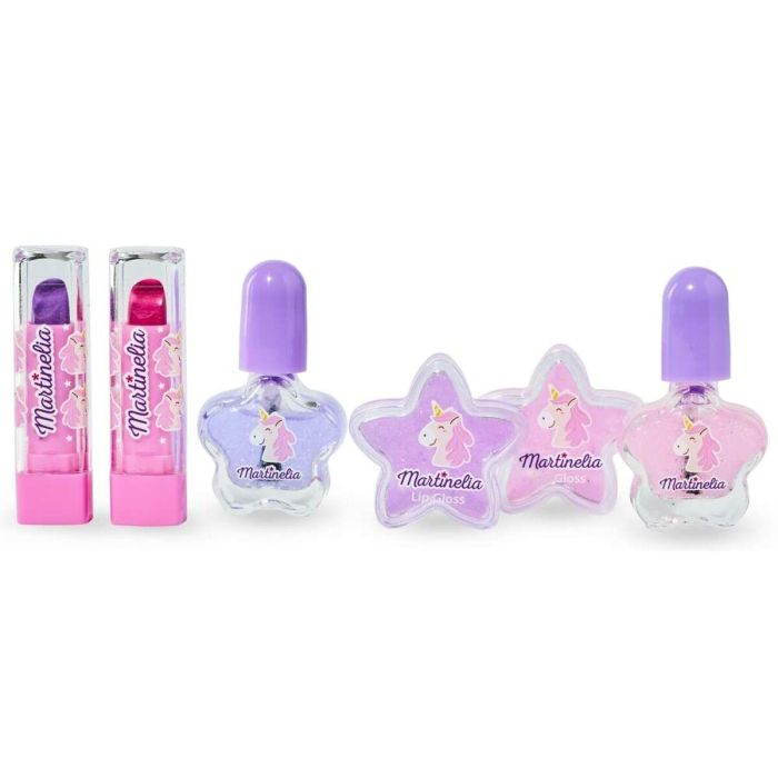 Martinelia LITTLE UNICORN FACE LOTE 6 pz Maquillaje infantil para niñas con esmaltes, bálsamos y pintalabios 1