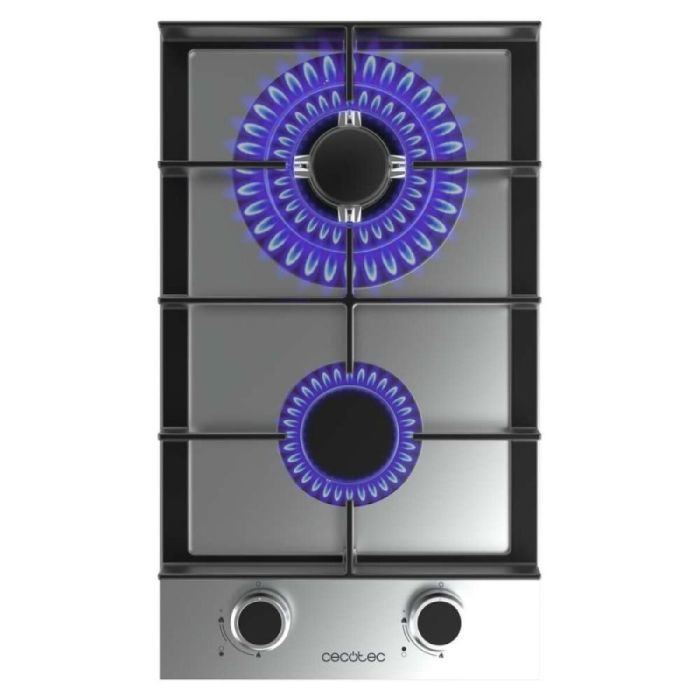 Cecotec Placa de gas 2 fuegos Bolero Squad G 2400F 5200W Inox hierro fundido tripe corona 1