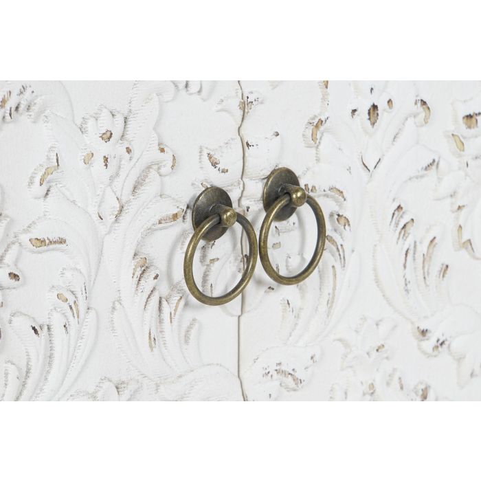 DKD Home Decor Mueble TV Estilo Árabe de Abeto y MDF Natural Blanco con 2 Cajones y 2 Puertas 140x40x50 cm 4