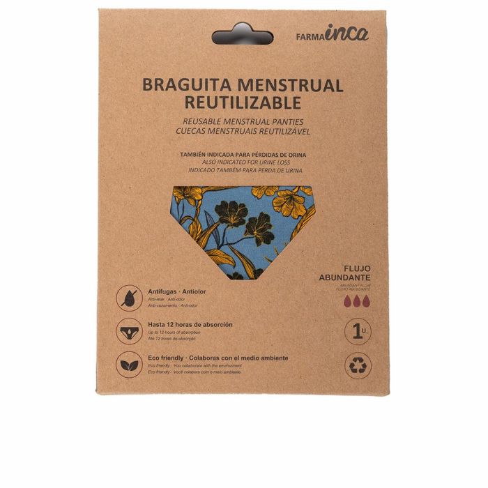 Inca Braguita Menstrual Absorción Super #Flores Amarillas Talla S Inca Braguita Menstrual Absorción Super #Flores Amarillas Talla S