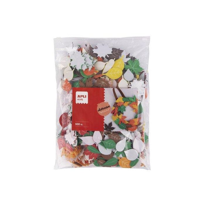 Goma Eva Apli Formas Adhesivas Hojas Bolsa De 500 (16 Formas Surtidas De 3-5Cm)