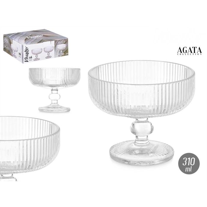Copa Helado Transparente Rayas 310 ml Vivalto - Vidrio 12x9.8x12 cm (24 Unidades) Copa Helado Transparente Rayas 310 ml Vivalto - Vidrio 12x9.8x12 cm (24 Unidades)