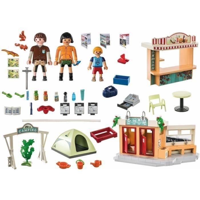 Playmobil 71424 Camping - Gran conjunto de juego completo con edificio de baños, cocina equipada y quiosco para niños +4 años 1