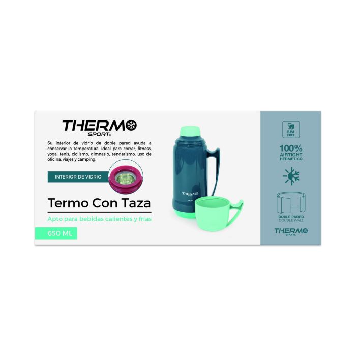 Termo Thermosport con tapa 0.65 litros (12 Unidades) 2 Termo Thermosport con tapa 0.65 litros (12 Unidades) 2