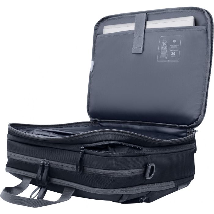 HP Travel Plus 15L Maletín para portátil de 14.1 pulgadas, Poliéster, Resistente al agua, Azul/Grafito
