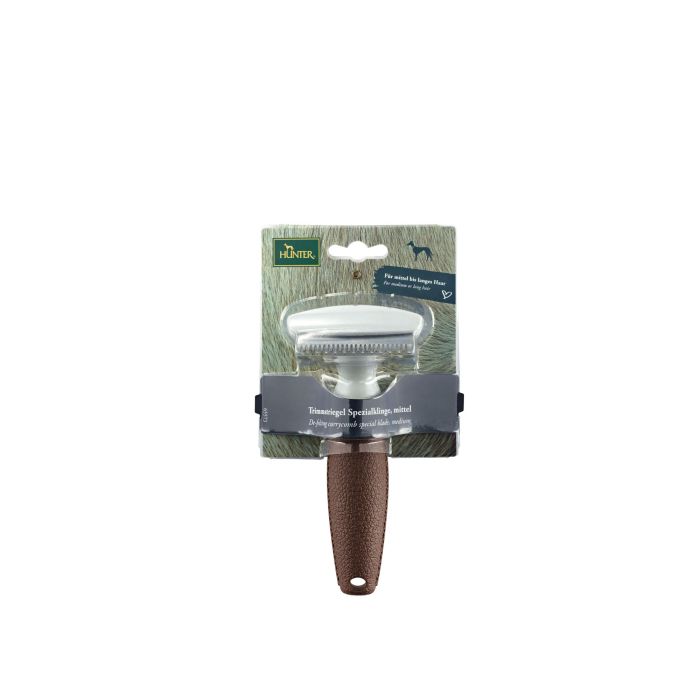 Hunter Peine de Curry para Stripping M con Hoja de Acero Inoxidable para Pelo Suelto y Largo 1