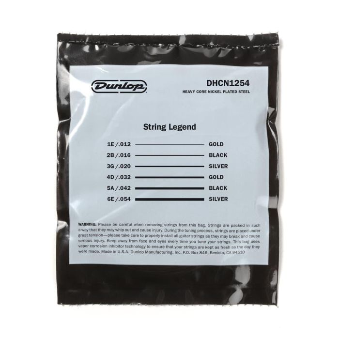 Dunlop Juego Eléctrica Heavy Core Nickel 12-54 Cuerdas para Guitarra 2