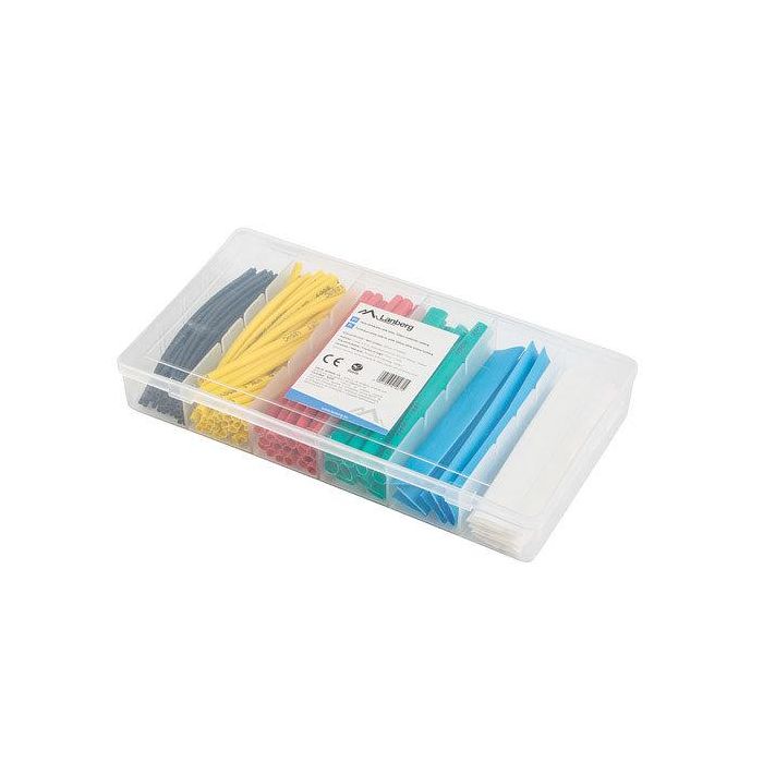 Lanberg Tubo Termorretractil 100 Unidades 100 mm, Varios Colores y Diámetros: 1.5mm Negro, 2.5mm Amarillo, 4mm Rojo, 6mm Verde, 10mm Azul, 13mm Blanco