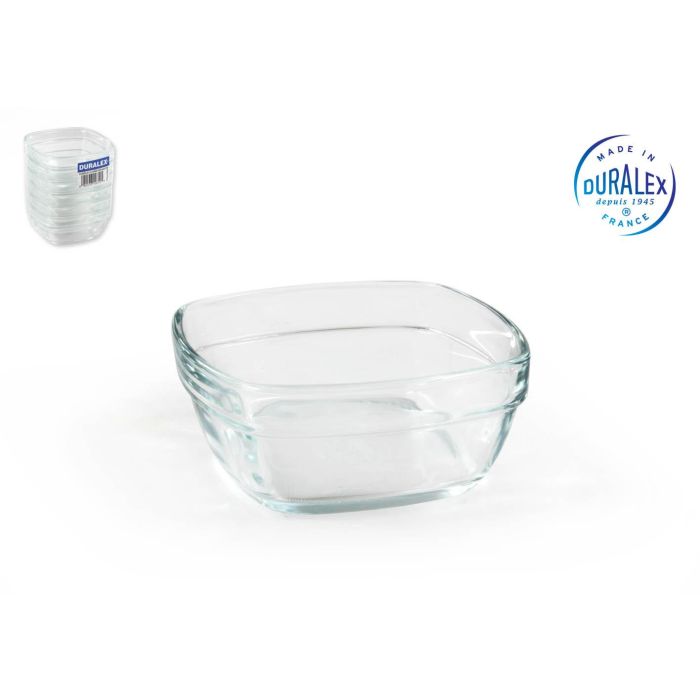 Duralex Bol Apilable Lys 9x9x4 cm 150 cc Transparente Cuadrado (72 Unidades)
