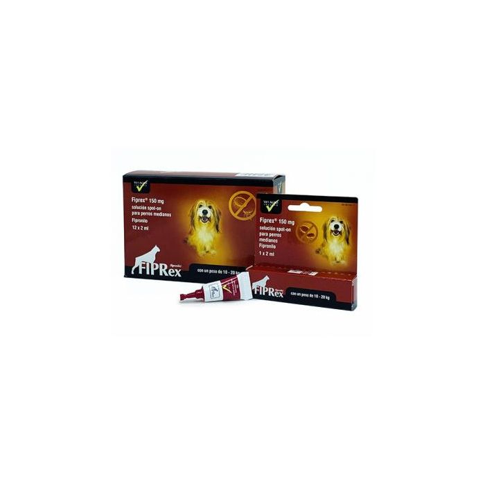 Fiprex M Pipetas Antiparasitarias para Perros 10-20 kg, 12 Unidades - Elimina Pulgas, Garrapatas y Piojos Fiprex M Pipetas Antiparasitarias para Perros 10-20 kg, 12 Unidades - Elimina Pulgas, Garrapatas y Piojos