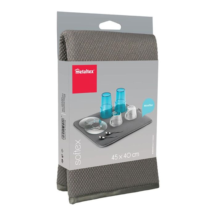 Metaltex Softex Tapete Escurridor Gris 45 x 40 cm Microfibra Poliéster Ultra Absorbente 3