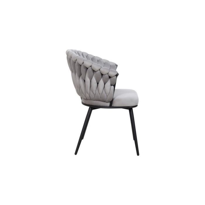 DKD Home Decor Silla Moderna Gris y Negro Poliéster y Metal L 60 x An 66 x Al 84 cm Asiento 48 cm Desmontable 1