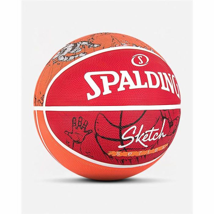 Balón de Baloncesto Spalding Sketch Dribble Rojo Caucho (Talla 7) 2