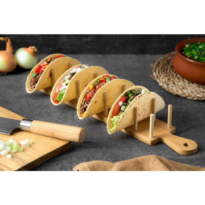 Soporte Tacos Bambu Kinvara 41X6CM (6 Unidades) 4 Soporte Tacos Bambu Kinvara 41X6CM (6 Unidades) 4