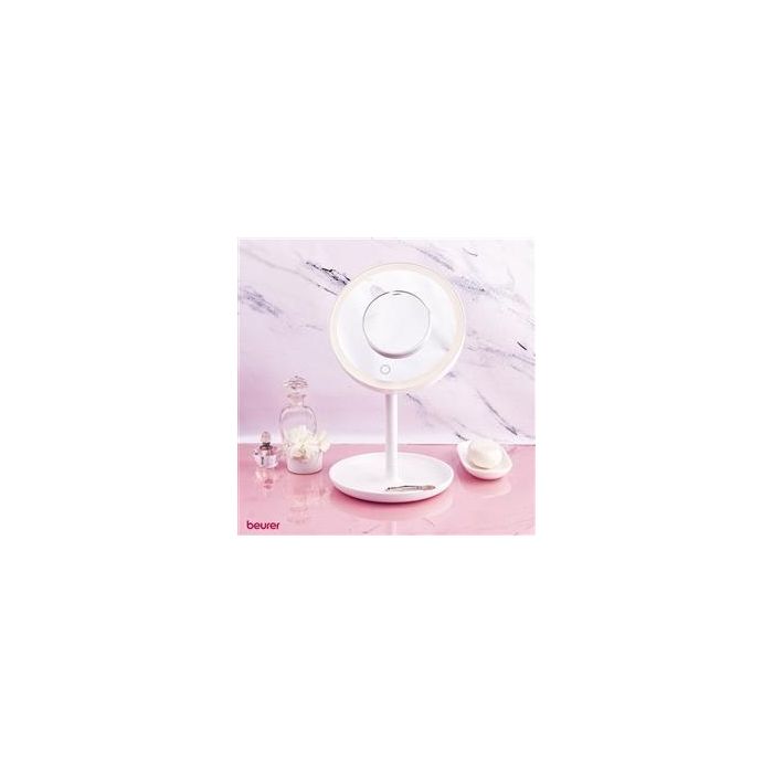 Beurer BS-45 Espejo Cosmético con Luz LED, Espejo de Aumento 5x, Giratorio 360° 5