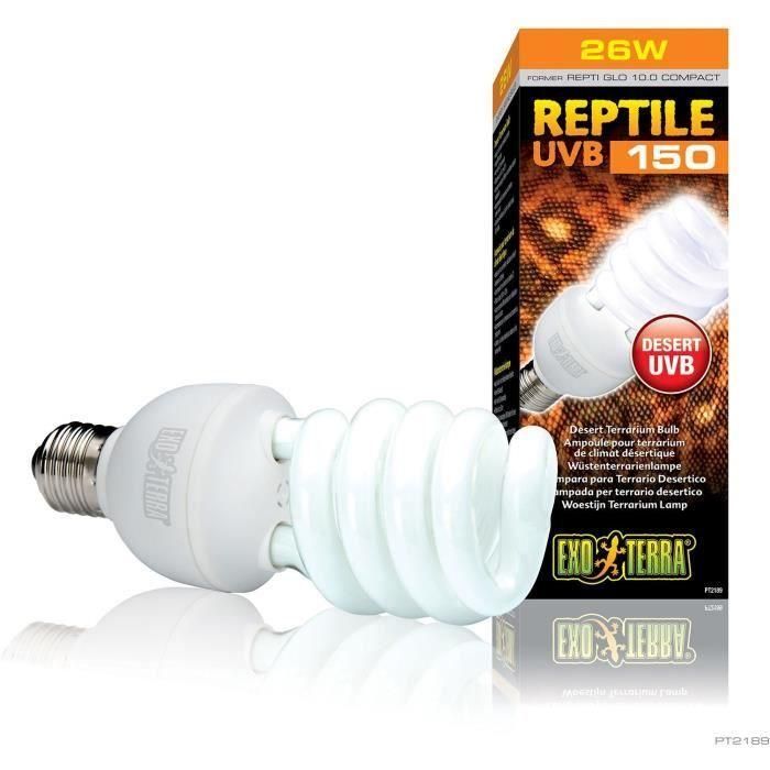 Bombilla fluorescente compacta UVB para terrario - EXO TERRA - Reptile UVB 150 - Clima desértico 26W 1 Bombilla fluorescente compacta UVB para terrario - EXO TERRA - Reptile UVB 150 - Clima desértico 26W 1