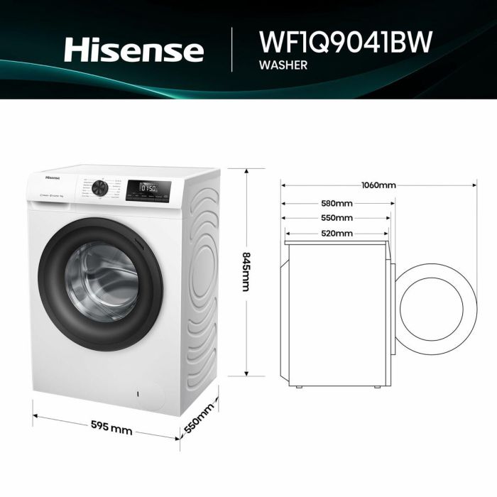 Lavadora Hisense WF1Q9041BW 59,5 cm 1400 rpm 9 kg 17