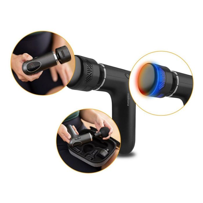 Medisana MG 560 Pistola de Masaje Frío y Calor, 10 Intensidades de Percusión, 3 Niveles, 4 Accesorios, Color Negro 4 Medisana MG 560 Pistola de Masaje Frío y Calor, 10 Intensidades de Percusión, 3 Niveles, 4 Accesorios, Color Negro 4