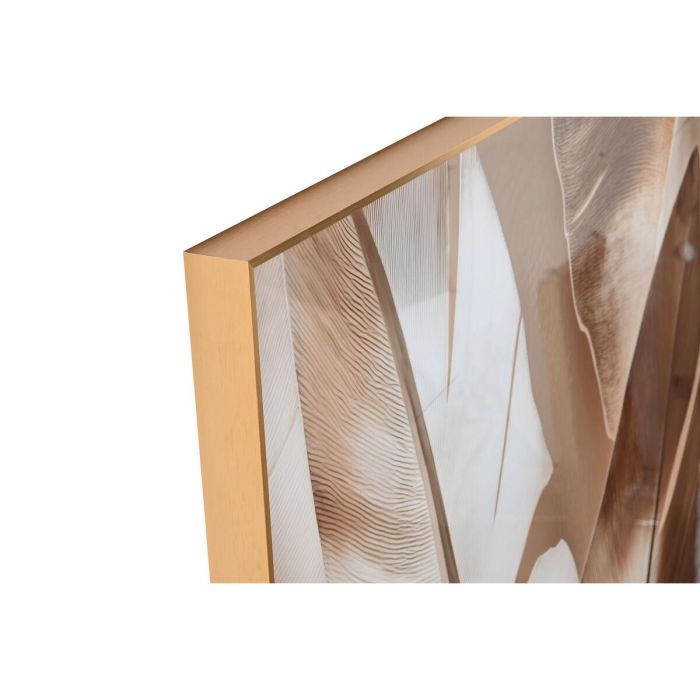DKD Home Decor Cuadro de Pared Glam Aluminio MDF Dorado Marrón 80x160cm con Hojas de Palmera (2 Unidades) 3