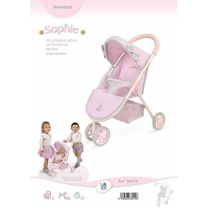 Decuevas Silla de Muñeca Sophie, 3 Ruedas, para Muñecas de hasta 50 cm, Metal, Plástico, Poliéster, Edad Mínima 3 Años 2 Decuevas Silla de Muñeca Sophie, 3 Ruedas, para Muñecas de hasta 50 cm, Metal, Plástico, Poliéster, Edad Mínima 3 Años 2