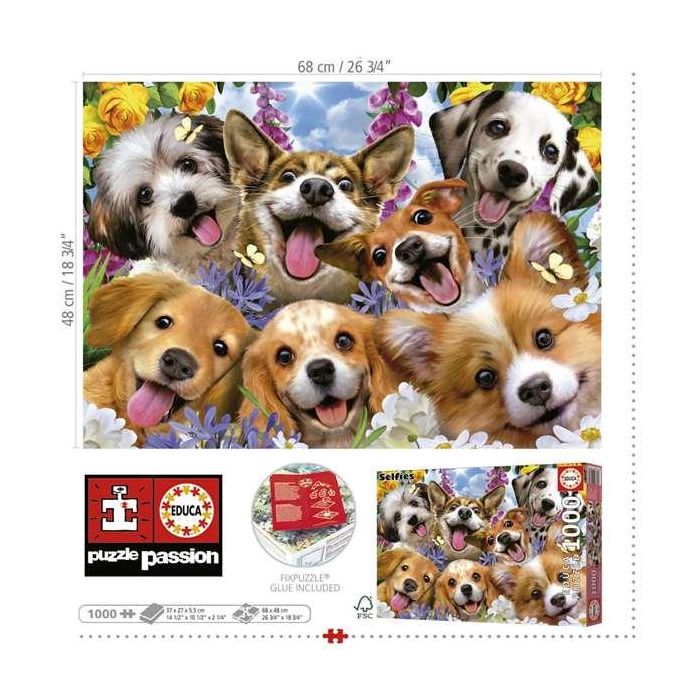 Puzzle 1000 Seflie De Perritos 19931 Educa 2