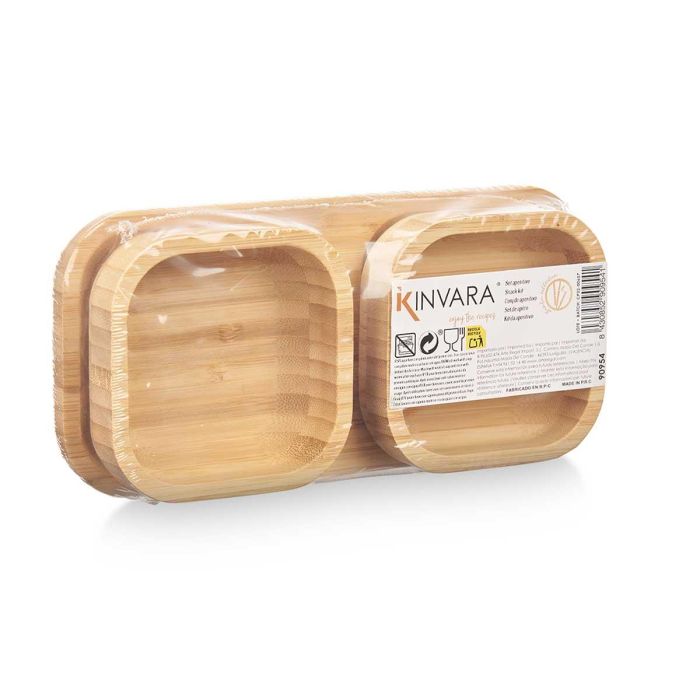 Set Aperitivo Bambú 3 Piezas Kinvara - 23x5x11 cm, Marrón (12 Unidades) 2 Set Aperitivo Bambú 3 Piezas Kinvara - 23x5x11 cm, Marrón (12 Unidades) 2