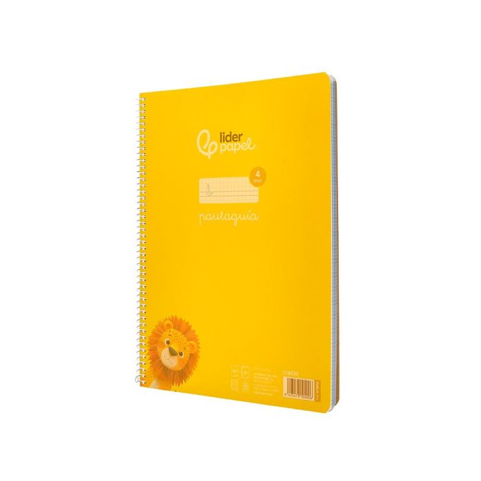 Cuaderno Espiral Liderpapel Din A4 Pautaguia Tapa Plastico80H 90 gr Cuadro Pautado 4 mm Con Margen Color Amarillo 5 unidades 3