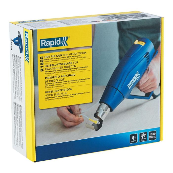 Rapid Pistola de aire caliente R1800 1800W, 300°C y 550°C, flujo de aire ajustable, para descongelar, encerar skis y más 7 Rapid Pistola de aire caliente R1800 1800W, 300°C y 550°C, flujo de aire ajustable, para descongelar, encerar skis y más 7