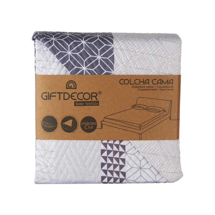 Colcha Cama Reversible 240X260 Hexagonos Giftdecor (6 Unidades) 2 Colcha Cama Reversible 240X260 Hexagonos Giftdecor (6 Unidades) 2