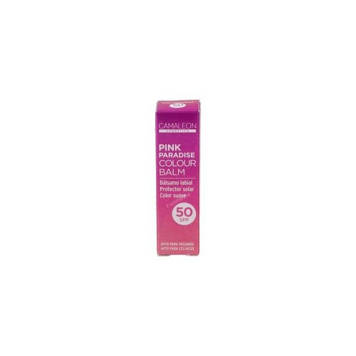 Camaleon Cosmetics Colour Balm Pink Paradise Bálsamo Labial Regenerador SPF 50 Protección Solar y Color Natural 4g