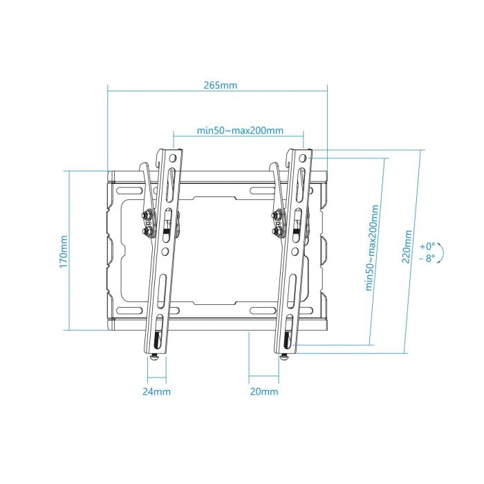Soporte de Pared Inclinable TooQ LP1044T-B para TV de 23-43"/ hasta 45kg 2 Soporte de Pared Inclinable TooQ LP1044T-B para TV de 23-43"/ hasta 45kg 2